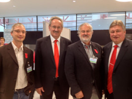 Jakob Brückner (Vorsitzender SPD Rückersdorf), Christian Ude, Christian Nürnberger und Martin Burkert (MdB)