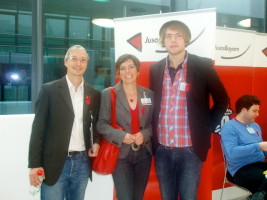 Jakob Brückner (Vorsitzender SPD Rückersdorf), Martina Baumann (Vorsitzende SPD Nürnberger Land) und Thomas Jennemann (Jusos Nürnberger Land)